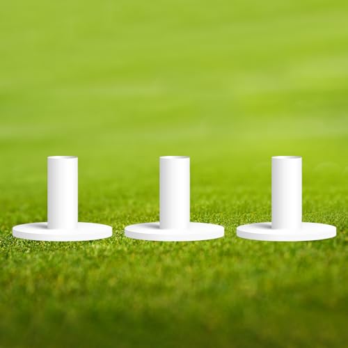 FINGER TEN Golf Rubber Tees Driving Range Value 3/4 Pack, Mixed or Same Size 1.5’’ 2.25’’ 2.75’’ 3’’ for Durable Practice Mat Holds Ball Well - color: 3 Pack All 1.5-White