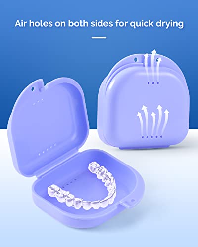 JMU Retainer Case with Vent Holes, Mouth Guard Case Dental Storage Container (Purple) - color: Purple