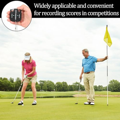 2 PCS Golf Counter Clicker, Portable Square Golf Clicker for 2 Players, Mini Score Keeper Stroke Counter with Hanging Rope for Sport Competitions, Games Scores