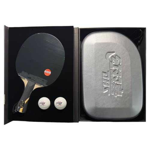 DHS Sports Wang Chuqin Classic Series Table Tennis Racket Set – Professional Ping Pong Paddle, Hurricane King 5+2AC Blade, Hurricane 3 Rubber, Heavy Spin & Fast Attack, Includes 3-Star Balls & Case