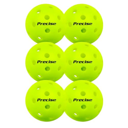 PRECISE Pickleball Balls – Outdoor A 40 Model with 40 Holes – USAPA Approved – Durable Flight Design - color: Green, size: 6 Balls