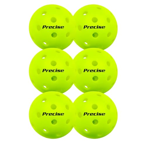 PRECISE Pickleball Balls – Outdoor A 40 Model with 40 Holes – USAPA Approved – Durable Flight Design - color: Green, size: 6 Balls