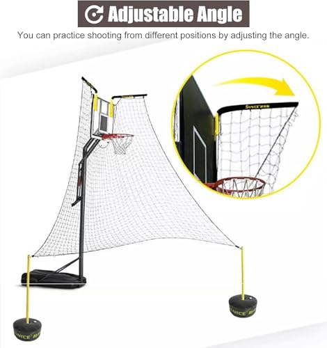 Basketballtrainer Outdoor Basketball Return Net Attachment Large Hoop Rebounder for BackCourt Returner Trainer for Shooting Easy Assembly