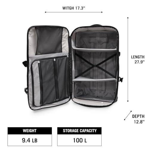 USWE Buddy 100L Athlete Gear Trolley Bag, Lightweight Carry-On Duffle Bag to Store Your Sport Gear & Essentials, Ideal For Travelling, Gym Sessions, Training and More - style: 100l Trolley Bag