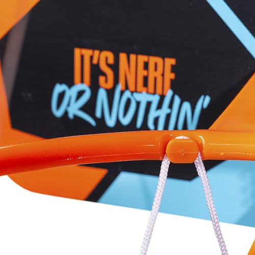 NERFOOP Slam Mini Basketball Hoop Set - Pro Hoop Mini Basket Set with NERF Foam Basketball - Spring Loaded Rim Great for Dunking - Perfect Bedroom + Office Accessory
