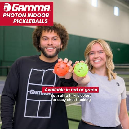 Gamma Photon Indoor Pickleballs Pack of 6, USAPA Approved, High-Visibility, Durable and Ultra-Balanced