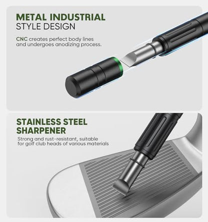 Jiskan Pro Golf Cleaning Kit with Golf Club Cleaner Brush, Grip Cleaner, Club Polish, Towel, Club Groove Sharpener Tool and Portable Case, Essentials Golf Accessories for Men Golf Gifts for Golfers