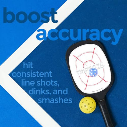 Pickleball Training Aids (6 Pack) Sweet Spot Trainer for Your Paddle | Trifecta Swing Coach | Train During Games – Shows A Blue Mark Where You Hit The Ball