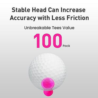 FINGER TEN Plastic Golf Castle Tees Step Down Unbreakable Mixed or Same Height Value 100 Count, 2 3/4, 2 1/4, 2, 1 3/4, 1 1/2 Inch Length Colorful for Practice