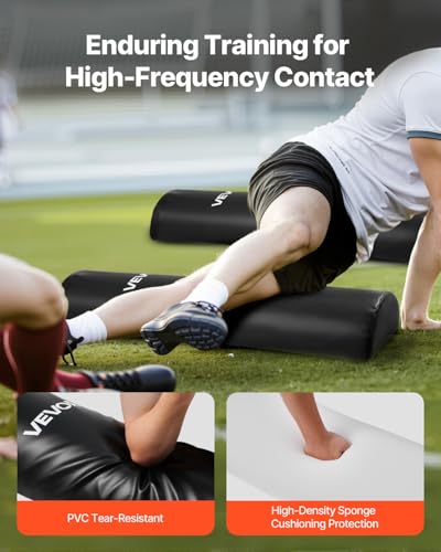 VEVOR PVC Step Over Dummy, High-Density Sponge Blocking Pad Equipment, Heavy Duty Tackle Dummies with Handles, Great for Footwork Drills Sports Training Practice - size: 2PC 42*12inch