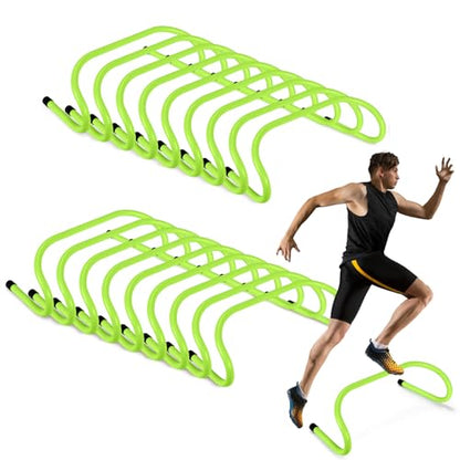 Wettarn 18 Pcs 6" Speed Training Hurdles Durable Agility Training Hurdle Agility Plyometric and All Purpose Equipment for Athletes, Soccer, Basketball - color: Green