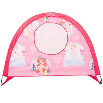Disney Princess Pop Up Soccer Goal, 4 ft Kids Outdoor Pop Up Goal Featuring Ariel, Belle, Cinderella, and Aurora, Pink