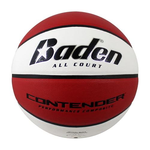 Baden Contender Indoor/Outdoor Composite Basketball - color: Red/White, size: 28.5-Inch