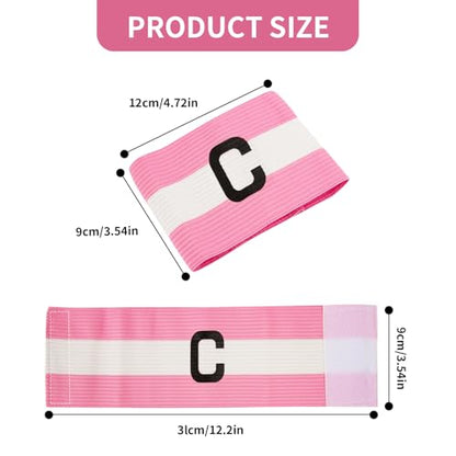 1 Pieces Elastic Football Soccer Captain Armband Adjustable Outdoor Football Player Bands for Youth Adult Pink