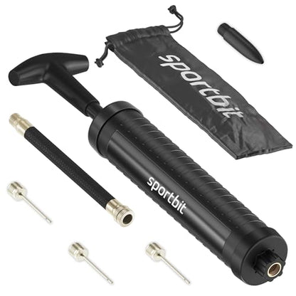 SPORTBIT Ball Pump for Sports Balls - Push & Pull Inflating System - Hand Pump for All Exercise Balls - Volleyball Pump, Basketball Inflator, Football & Soccer Ball Air Pump