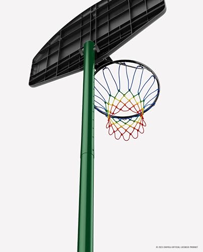 Spalding X Crayola 32" Molded Eco-Composite Telescoping Portable Basketball Hoop with Mini Court Marking Kit