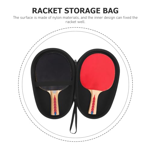 UPKOCH Table Tennis Paddle Storage Bag Eva Hard Shell Case Black Nylon Portable Protective Cover for Ping Pong Racket Carrying and Organization