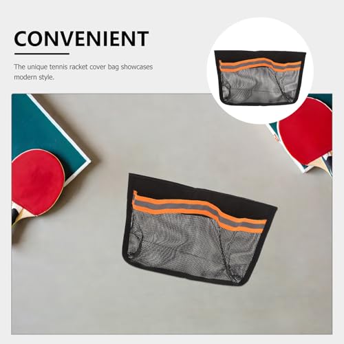 Ping Pong Paddle Holder, Hanging Mesh Storage Bag for Table Tennis Rackets & Balls, Under Table Organizer with Adjustable Straps for Pickleball