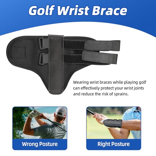 Wrist Brace for Beginners,Wrist Trainer for Golf Swing Practice Wrists Fixation Band Corrects,Adjustable Golf Wrist Training Aid with Splint for Left/Right Hand