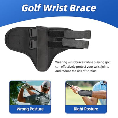 Wrist Brace for Beginners,Wrist Trainer for Golf Swing Practice Wrists Fixation Band Corrects,Adjustable Golf Wrist Training Aid with Splint for Left/Right Hand
