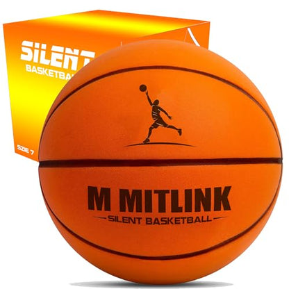 Silent Basketball Dribbling Indoor, Foam Silent Basketball Indoor Training Higher Bounce Noiseless Quiet Ball for Quiet Dribbling Gift for Youth (Tangerine)