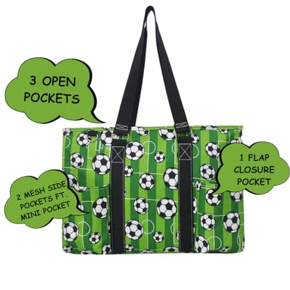 Zip-Top Tote Bag with Exterior Pockets for Working Women, Teachers, Nurses, and Moms, Design in USA