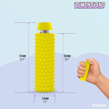 Distractibles Spike Roller Clicker, Tactile Pain Stim Fidget with Clicker Switch, Pain Stimulation Roller with Lanyard (Yellow) - color: Yellow