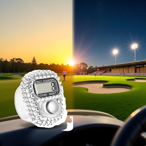 Electronic Finger Tally Counter Clicker Counter,Portable Digital Display Tally Counter,Convenient Resettable Mini Lap Counter for Golf Goods Counting Accessories,Track and Field Lap Counters - color: Silver