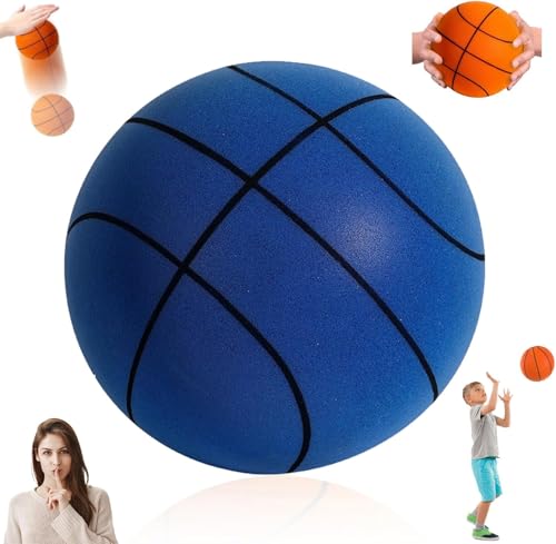 2026 Silent Basketball, Quiet Foam Basketball for Indoor Dribbling Training, Soundless Airless Basketballs for Home Practice, Noise-Free Ball, Soft Durable Dribble Dream Ball - color: Blue, size: NO.7