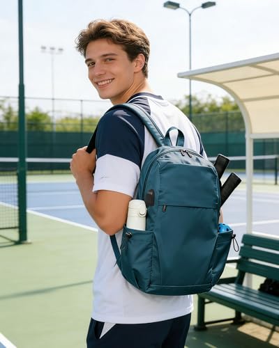SEAFEW Large Blue Sling Pickleball Crossbody Sling Bag - Men's & Women's Pickleball Sports Backpack with Water Bottle Holder, Adjustable Pickleball - color: Blue-large