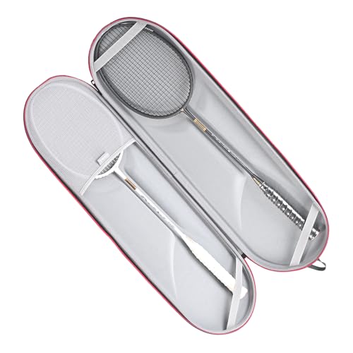 RLSOCO Portable Badminton Racket Case, Single Shoulder Racket Bag for 2 Yonex/Kawasaki/Champion/Senston Racquet and balls | Compact Design with YKK Zipper & Scratch Protection (Case Only)