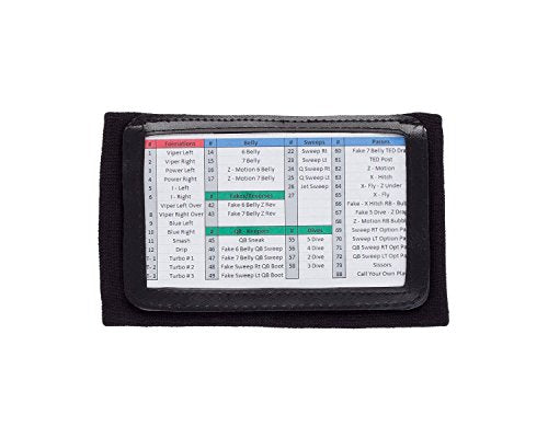 WristCoaches Football Play Wristbands - 5 Pack Youth Quarterback Gear - Wristband Playbook - Softball, Baseball & Soccer Wristbands - Adult Size - Male Athletes - color: Black