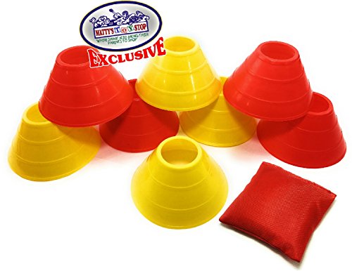 Matty's Toy Stop Deluxe 14-Man Flag Football Set with 7 Yellow Tear Away Belts, 7 Red Tear Away Belts, 4 Yellow Cones, 4 Red Cones, 1 Red Beanbag Flag & Storage Bag - Complete Set