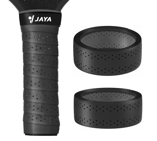 JAYA Pickleball Grip Tape, Extra-Length Overgrip for Pickleball Paddle, Sweat-Absorbing, Non-Slip Replacement Grip Wrap, Easy to Install - color: Smooth Texture - Black, size: 2 Pack