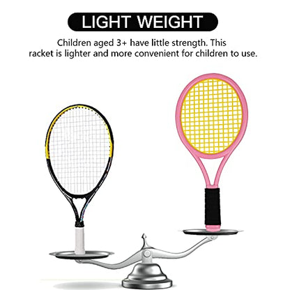 Kids Tennis Racket,17 Inch Plastic Tennis Racket with 2 Soft Balls,2 Tennis Balls and 4 Shuttlecocks for Kid,Toddler Outdoor/Indoor Sport Play