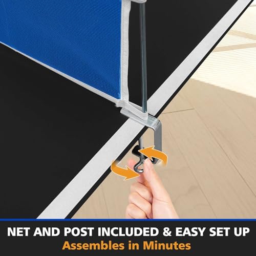 71" Foldable Table Tennis Conversion Top with Net - 12mm MDF Ping Pong Table Top with Pre-Assembled Design - Portable Indoor Game Table with EVA Foam Pads