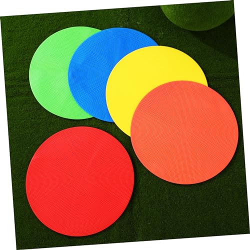 Kisangel 5pcs Markers for Speed and Agility Training Non- Floor Dots Red Yellow Green and Orange for Soccer and Basketball Drills
