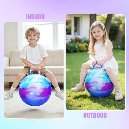 Hopper Ball for Kids 4-8, Bounce Ball with Handle for Age 4 5 6 7 8, 20" Cloud Hopping Ball Toy for Indoor Outdoor Camping Gift, Easter Basket Stuffers