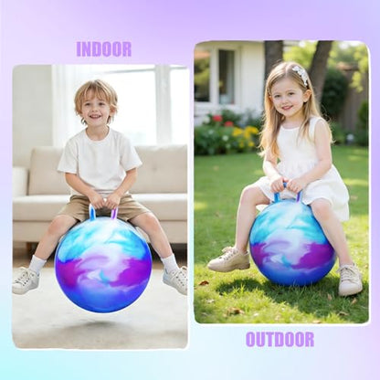 Hopper Ball for Kids 4-8, Bounce Ball with Handle for Age 4 5 6 7 8, 20" Cloud Hopping Ball Toy for Indoor Outdoor Camping Gift, Easter Basket Stuffers