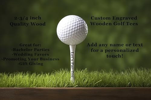 GBM White Golf Tees 100 Pack – 2 3/4″ Wooden Golf Tees – Customizable 2-Line Personalized Golf Tees – Durable Bulk Golf Accessories for Men & Women