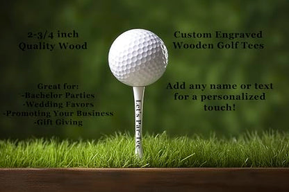 GBM White Golf Tees 100 Pack – 2 3/4″ Wooden Golf Tees – Customizable 2-Line Personalized Golf Tees – Durable Bulk Golf Accessories for Men & Women