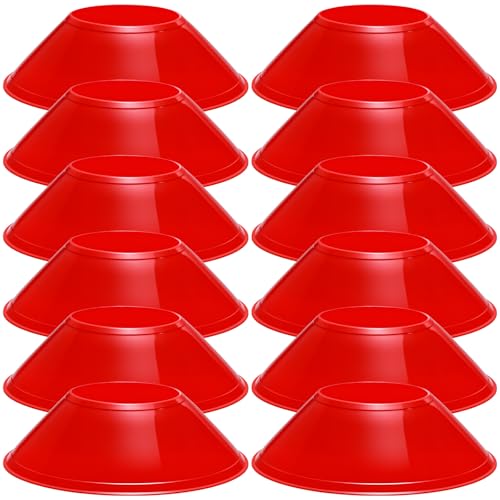 12 Pcs Mini Soccer Cones for Sport Agility Disc Cones Soccer Training for Agility Drills Sports Football - color: Red