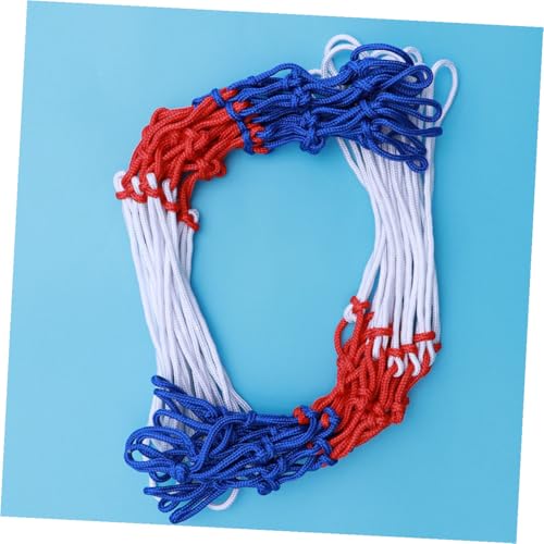Toddmomy Tricolor Nylon Basketball Nets 4pcs Competition Supply Outdoor Sturdy Ball Mesh Replacement for Basketball Rim Hoop