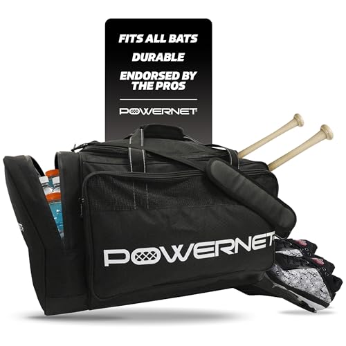 PowerNet Pro Duffle Bag, Softball Baseball Bag, Baseball Gear Bag, Baseball Bat Bag with Internal Bat Sleeves, Baseball Bags with Padded Strap & Pockets - style: Pro Duffle Bag