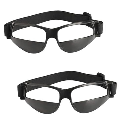 2 Pack Basketball Goggles Dribbling Training Aid, Team Professional Sports Training Equipment Dribbling Glasses Specs for Youth Teenagers Men Women (No Lens in Goggles)