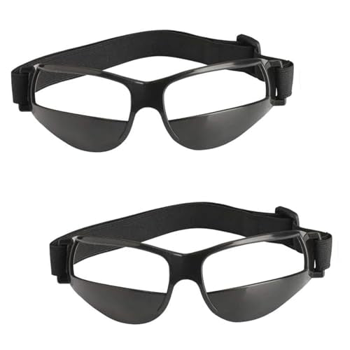 2 Pack Basketball Goggles Dribbling Training Aid, Team Professional Sports Training Equipment Dribbling Glasses Specs for Youth Teenagers Men Women (No Lens in Goggles)