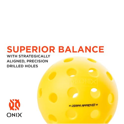 Onix Fuse G2 Outdoor Pickleball Balls USA Pickleball Approved - color: Yellow, size: 6 Pack