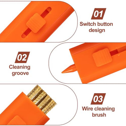 PAGOW 4 Pack Retractable Golf Club Cleaner Brush, Portable Double-Sided Golf Club Brush Groove Cleaner-Multicolor - color: Orange