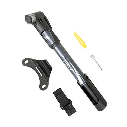 BV Mini Bike Pump Portable Frame Pump, Shock Pump for Bike Shock, Air Ball Pump Inflator with Ball Pump Needles, Mini Pump Fits Presta & Schrader- Smart Valve - style: Mini Pump