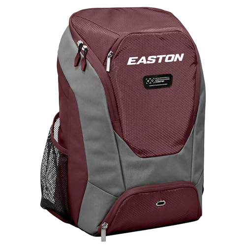 Easton Dugout Backpack Equipment Bag | Baseball & Softball | Multiple Colors - color: Maroon